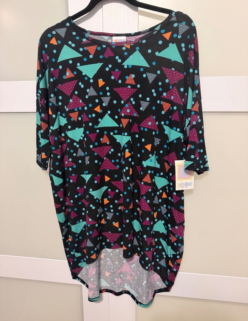 LuLaRoe Irma Geometric Print Tunic Top M NWT